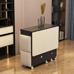 Household Foldable Dining Table, Movable and Extendable Rectangular Table for Small Apartments, Multifunctional Table and Chair Set, Ultra-Thin Dining Table