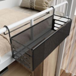 Dormitory Bedside Hanging Basket, No-Drill Headboard Storage Rack, Snack Rack for College Students' Bunk Beds, Dormitory Storage Basket Gadget