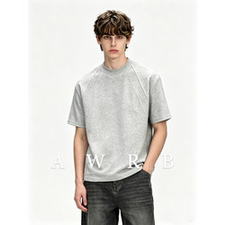 Awrb Space Cotton Air Layer American-Style Regular Shoulder Deconstructed Short-Sleeve T-Shirt Summer Trendy Brand Loose Casual Versatile Top