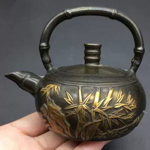 銅壺 置物 銅製 竜把鎏金壺 茶壺 酒壺 装飾品 工芸品 美術品 Amazon.com: Usoway 纯黄铜茶壶办公室寿星福禄满堂手把壶精雕