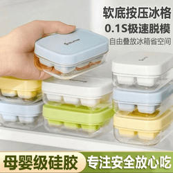 Food-Grade Ice Cube Mold for Home Use, Refrigerator Ice Tray with Press-Release Soft Bottom, Silicone Ice Cube Tray