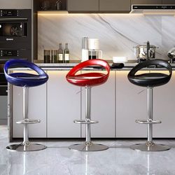 Bar Stool with Adjustable Height for Home Use, Modern Minimalist Bar Chair, Front Desk Cashier Bar Stool with Backrest, Dining Bar Stool