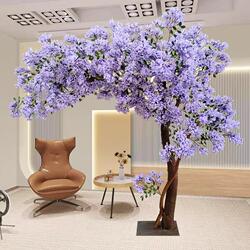 Jacaranda Artificial Tree Fake Tree Large Floor-Standing Floral Plant Indoor and Outdoor Living Room Wedding Window Landscaping Decorative Tree