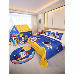 Star hotel parent-child room layout o Hotel B&B children's theme room cartoon bed flag bed foot towel bed cover tent