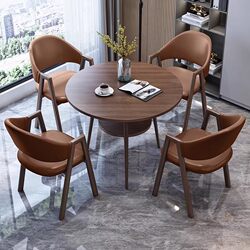 Round Negotiation Table and Chair Set, Business Office Rest Area, Reception and Meeting Small Round Table, Balcony Leisure Coffee Table