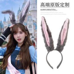 Judy Hopps Rabbit Police Officer Bunny Ears Headband Disney Zootopia Cosplay Bunny Girl Hairband Photo Prop Headwear