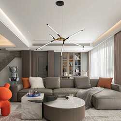 Cross-border plug-in design LED tree branch dining chandelier creative lines living room lamp bedroom lamp dining chandelier
