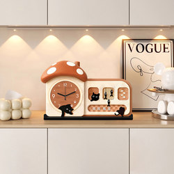 Card Yue Living Room Decorative Clock Wall-Mounted Cute Cat Silent Punch-Free Clock Creative Personalized Wall Clock