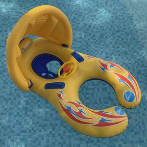 
Baxia thickened mother-child seat ring swimming ring detachable awning infant swimming T-swimming yacht with hooded parent-child version