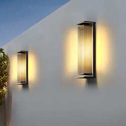Outdoor wall lights waterproof outdoor terrace solar wall lights exterior wall columns modern simple courtyard long strip wall lights