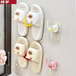 Cartoon Bathroom Slipper Rack Wall-Mounted No-Drill Storage Shoe Rack Toilet Slipper Hook Adhesive Hook Storage Rack