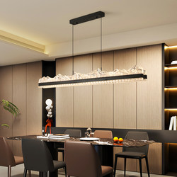 Guanjia Restaurant Chandelier 2026 New Model Italian Minimalist Light Luxury High-End Bar Counter Island Table Linear Iceberg Lamp