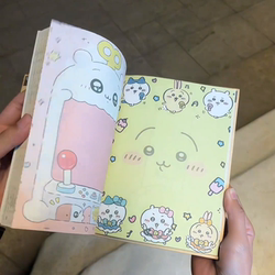 Chiikawa A5 Notebook with Colorful Pages, Cute Planner, Exquisite Hand-Drawn Horizontal Lines, Hardcover