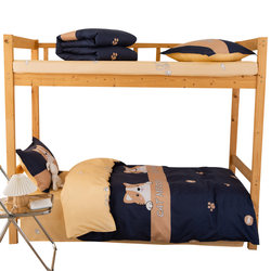 Extreme student dormitory bed single three-piece set washed cotton bedding complete set R set quilt set four pieces