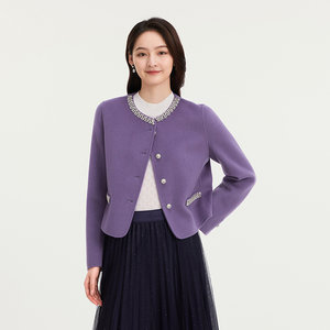 
Kelai Shopping Mall's 2025 autumn and winter new women's fashionable and fragrant short wool double-sided woolen jacket