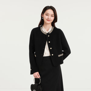 
Kelai Shopping Mall's 2025 autumn and winter new women's fashionable and fragrant short wool double-sided woolen jacket