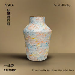 Jingdezhen Ceramic Vase Eternal Flower Set Desktop Small Ornaments Decoration Creative Gift for Girlfriend Ceramic Flower Vessel