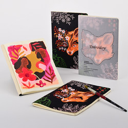 Signature Fox Embroidered Diary Notepad Student Work Record Hand Ledger Simple Portable Note