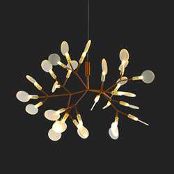 Postmodern creative personality iron art LED firefly branch chandelier simple single-living acrylic leaf chandelier