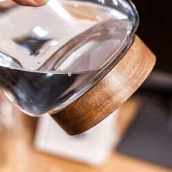 Threaded acacia wood lid glass wine sealed jar large capacity transparent glass multi-specification storage jar wine bottle