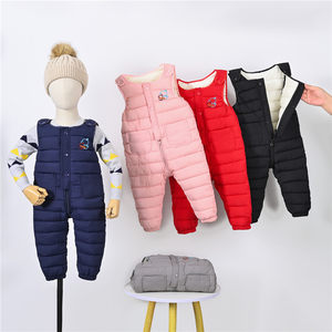 
Children's clothing for boys and girls, infants and young children, down cotton quilted baby bag pants, children's plus velvet and thickened warm jumpsuit cotton