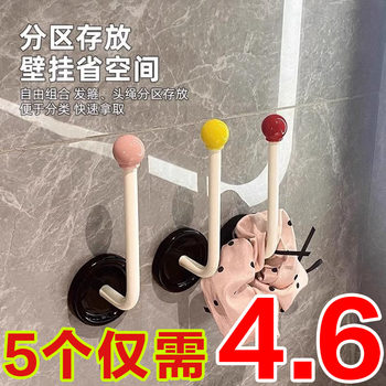 The bathroom hair hoop hair rope storage shelf wall new wall -mounted jewelry hair jewelry hair clip coat band head rope hook
