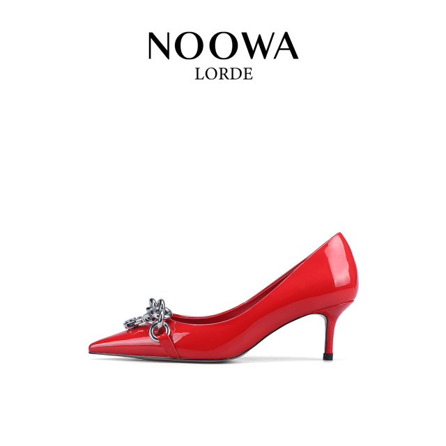 NOOWA pointed toe high heels women's wedding shoes 2025 new red slim heel temperament celebrity high-end French single shoes