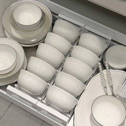 Dish Set for Home Use, Light Luxury, Suitable for Moving into a New Home, High-End Aesthetic, Ceramic Bowls, Plates, Chopsticks, Tableware, 2025 New Model