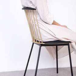 Modern simple light luxury home Nordic iron restaurant cafe backrest dining chair leisure chair hollow chair