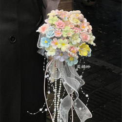 High-End Romantic Wedding Bouquet, Finished Artificial Flowers, Jingdezhen Ceramic Flowers, Wedding Gift for Friends, Engagement Gift