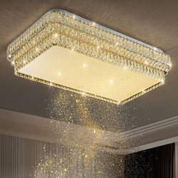 Juncheng Crystal Ceiling Lamp, Elegant Three-Layer Light Luxury High-End Living Room Lamp, 2025 New Model, Modern Simple Zhongshan Lighting Fixture