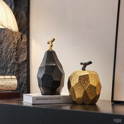 Light Luxury Wine Cabinet Ornaments, Geometric Pear Home Decor for Living Room, Entrance Hall, Nordic Office, High-End Creative Decorations