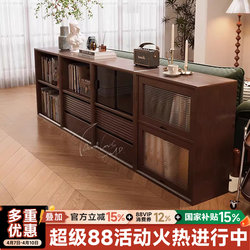 Solid Wood Living Room Partition Cabinet, New Style Entryway Sofa Side Cabinet, Bedroom Free Combination Grid Cabinet, Low Bookcase, Floor-Standing