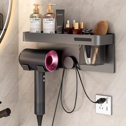 Widened countertop office hair dryer storage rack