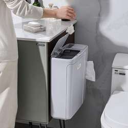 Kitchen trash can hanging cabinet door kitchen waste with lid living room bathroom toilet wall hanging storage bucket paper basket portable
