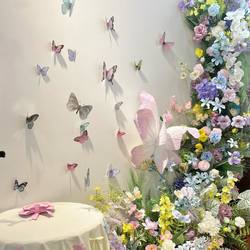 Monet's Garden Pvc 3D Butterfly Decorative Wall Stickers Atmosphere Photo Zone Scene Setup Check-In Corner Transformation