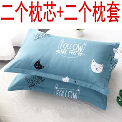 A Pair of Pillow Cores with Pillowcases, Set for Neck Protection and Sleep Aid, Suitable for Home Use, Single Adult, Student Dormitory, Whole Head Support, Male