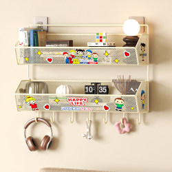 Wall-Mounted Storage Rack, No Drilling Required, Bedside Dormitory Essential, Wall-Hanging, Living Room Space Utilization, Snack Storage, Bed Storage Hanging Basket