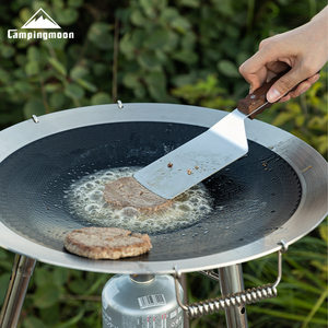 
Koman MS-29 steak spatula outdoor camping 304 stainless steel solid wood handle cooking spatula