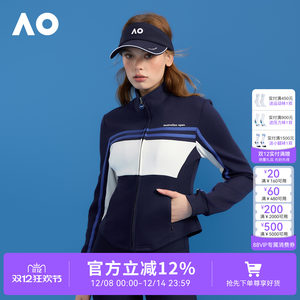 
AO Australian Open Sportswear Casual Clothes Sports Stand Collar Jacket Contrast Slim 2025 New Sports Jacket Women