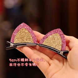 Miaohuan Bear Rust-Proof Stainless Steel Cute Cat Ear Three-Dimensional Clip Super Adorable Baby Hairpin Children's Hair Clip