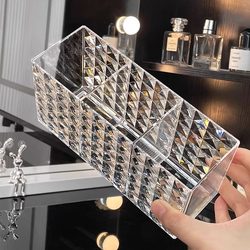 Makeup Brush Holder Bedroom Dressing Table Lipstick Eyeshadow Eyebrow Pencil Organizer Transparent Acrylic Mirror Cabinet Cosmetics Storage Box