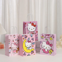Hello Cat Tote Bag Printed Kraft Paper Bag Gift Bag Shopping Packaging Bag Holiday Cartoon Packaging Bag