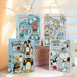 ins Korean-Style Cartoon Ugly Fish Cut-Out Dog Gift Bag, Cute Casual Creative Tote Bag, Souvenir Kraft Paper Bag