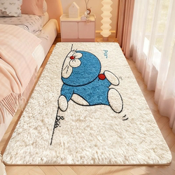 Cartoon Bedside New Style Faux Cashmere Bedroom Long Carpet Room Children's Room Living Room Plush Cute Floor Mat Lq