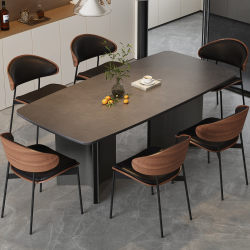 CBD home Fushengdao slate dining table and chair combination modern simple home high-end rectangular small apartment dining table