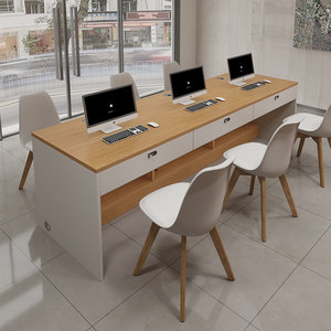 
Customized Deyou Shell Chain Real Estate Agency Office Staff Desk Front Desk Welcome Information Desk Store Tables and Chairs