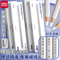 Deli Eraser Pen Pencil Eraser for Elementary School Students, No Debris, Ultra-Clean Eraser Pen, Wipes into Lines, Frosted Eraser, Children's Anti-Loss Erasable Pen-Type Sketch Highlight Eraser, Special for Art Students