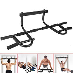 Home Door-Mounted Single and Double Pull-Up Bars, Indoor Second-Generation Door Frame Pull-Up Bar Fitness Trainer, Wall-Mounted Pull-Up Exercise Equipment