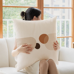 Cartoon Cream Style Pillow Sofa Living Room Light Luxury High-End Office Backrest Lumbar Support Chair High-End Cushion Cover